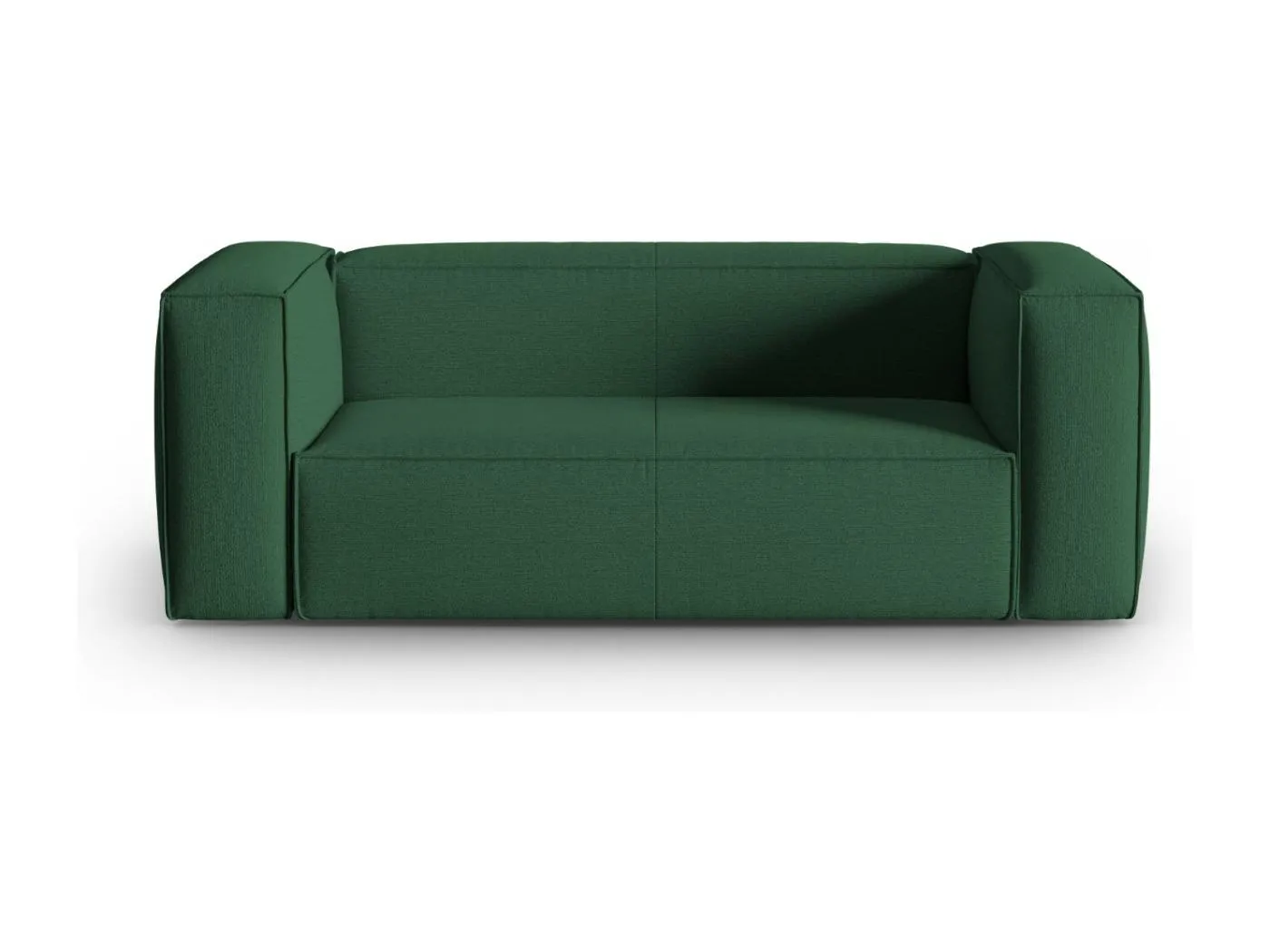Cosmopolitan Design - 2-Sitzer Sofa "Mackay" aus strukturiertem Samt grün - 150x94x73cm