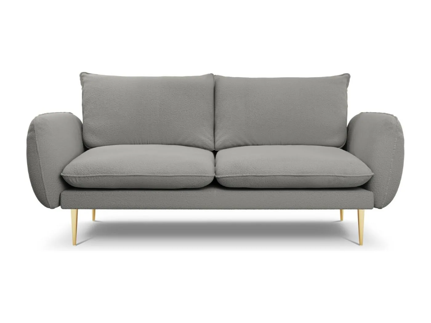 Cosmopolitan Design - 2-Sitzer Sofa "Vienna" aus Boucle grau - 160x92x95cm