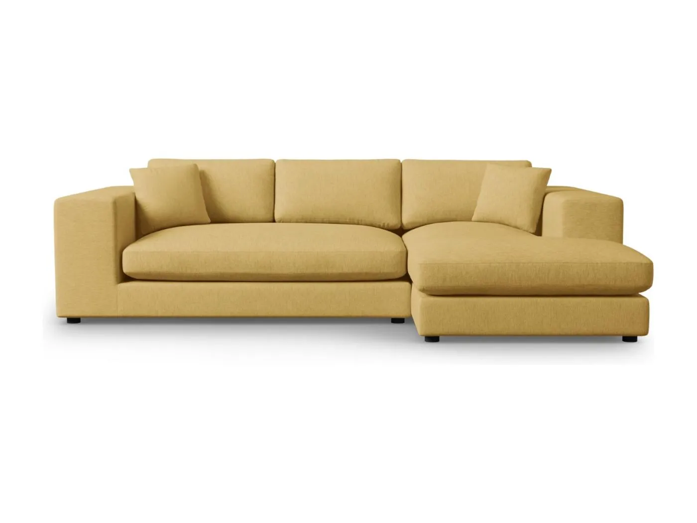 CXL by Christian Lacroix - 5-Sitzer Ecksofa rechts "Tendance" Sitzer aus strukturiertem Stoff gelb - 282x174x72cm