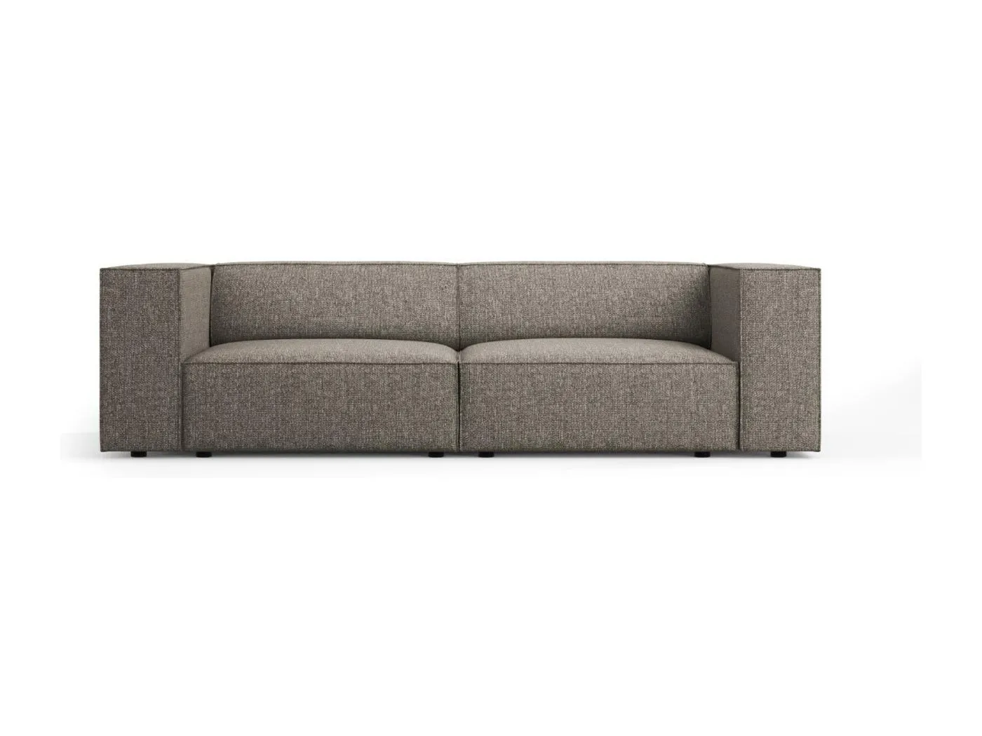 Cosmopolitan Design - 3-Sitzer Sofa "Arendal" aus Chenille-Stoff grau - 204x102x70cm