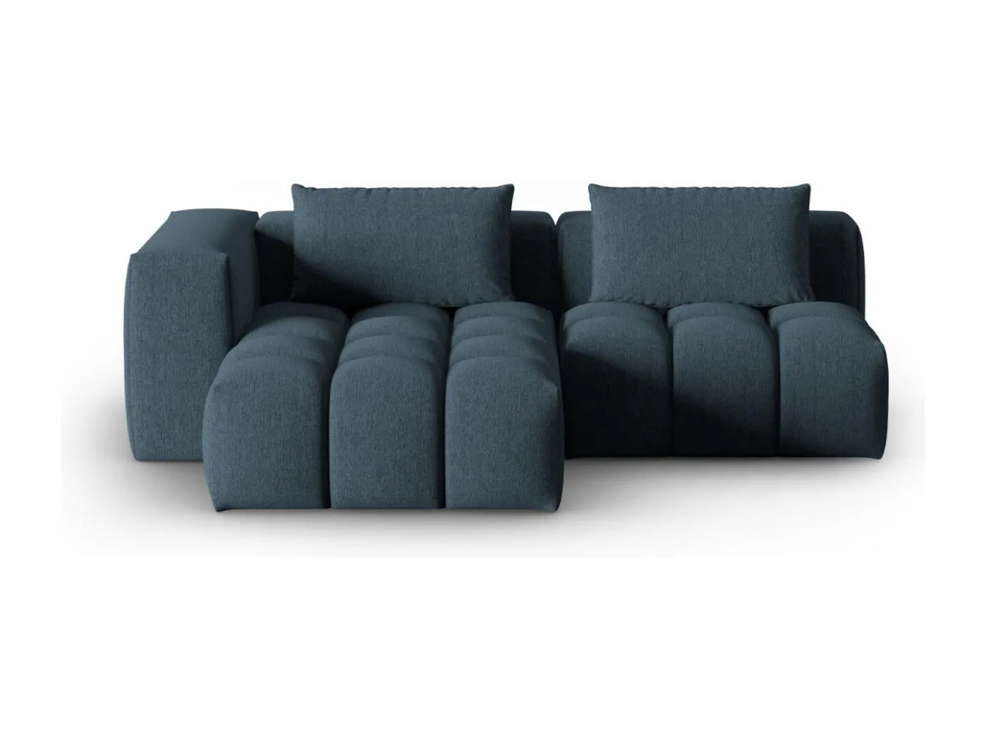 CXL by Christian Lacroix - 3-Sitzer modulares Ecksofa links "Lorella" Sitzer aus strukturiertem Stoff dunkelblau - 205x145x70cm