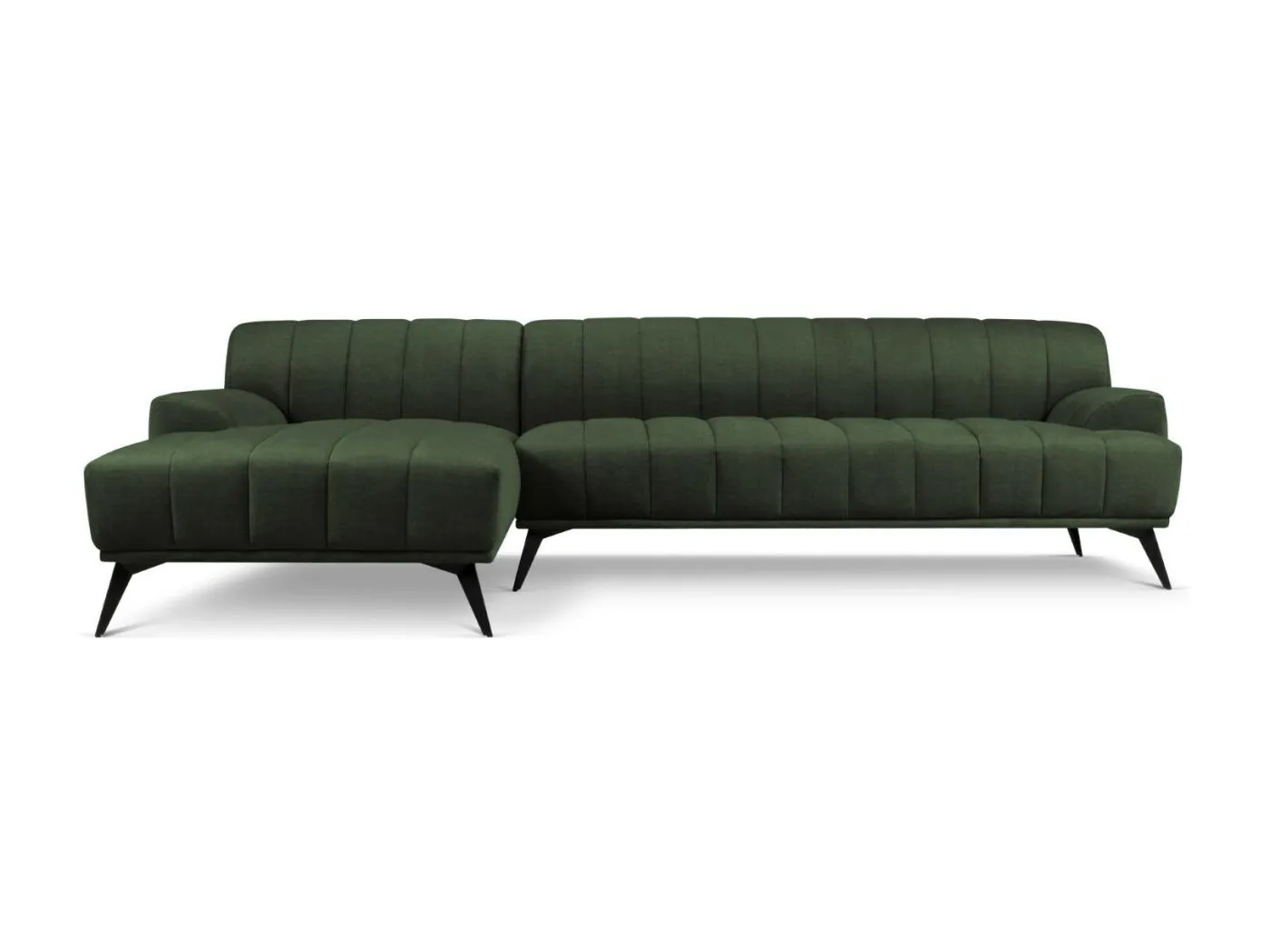 CXL by Christian Lacroix - 5-Sitzer Ecksofa links "Rita" Sitzer aus Samt grün - 289x185x77cm
