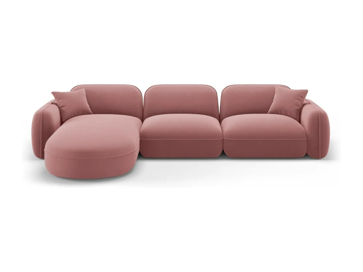 CXL by Christian Lacroix - 4-Sitzer modulares Ecksofa links "Lucien" Sitzer aus Samt lachs - 320x165x70cm
