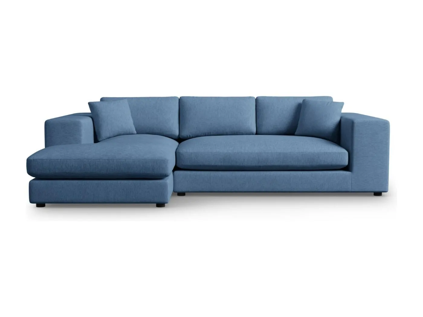 CXL by Christian Lacroix - 5-Sitzer Ecksofa links "Tendance" Sitzer aus strukturiertem Stoff dunkelblau - 282x174x72cm