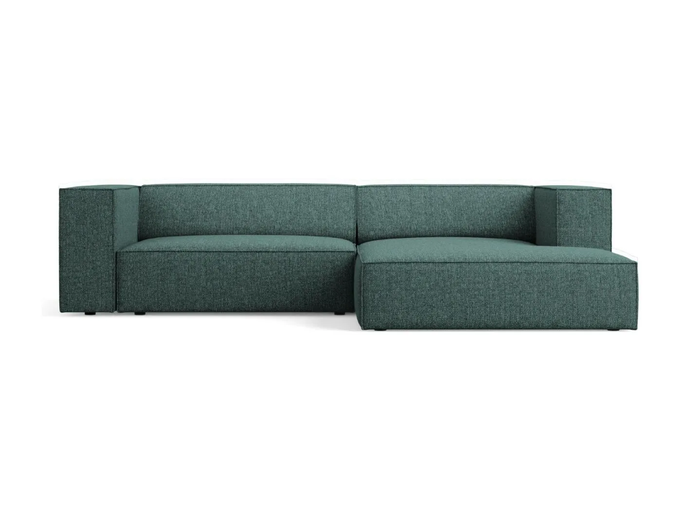 Cosmopolitan Design - 3-Sitzer Ecksofa rechts "Arendal" aus Chenille-Stoff petrol - 224x166x70cm