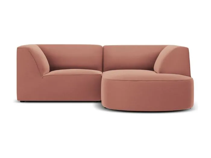 CXL by Christian Lacroix - 3-Sitzer Ecksofa rechts "Charles" Sitzer aus Samt rosa - 186x180x69cm