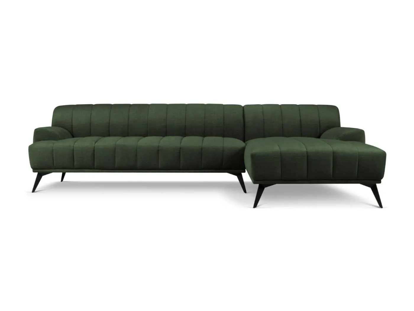 CXL by Christian Lacroix - 5-Sitzer Ecksofa rechts "Rita" Sitzer aus Samt grün - 289x185x77cm