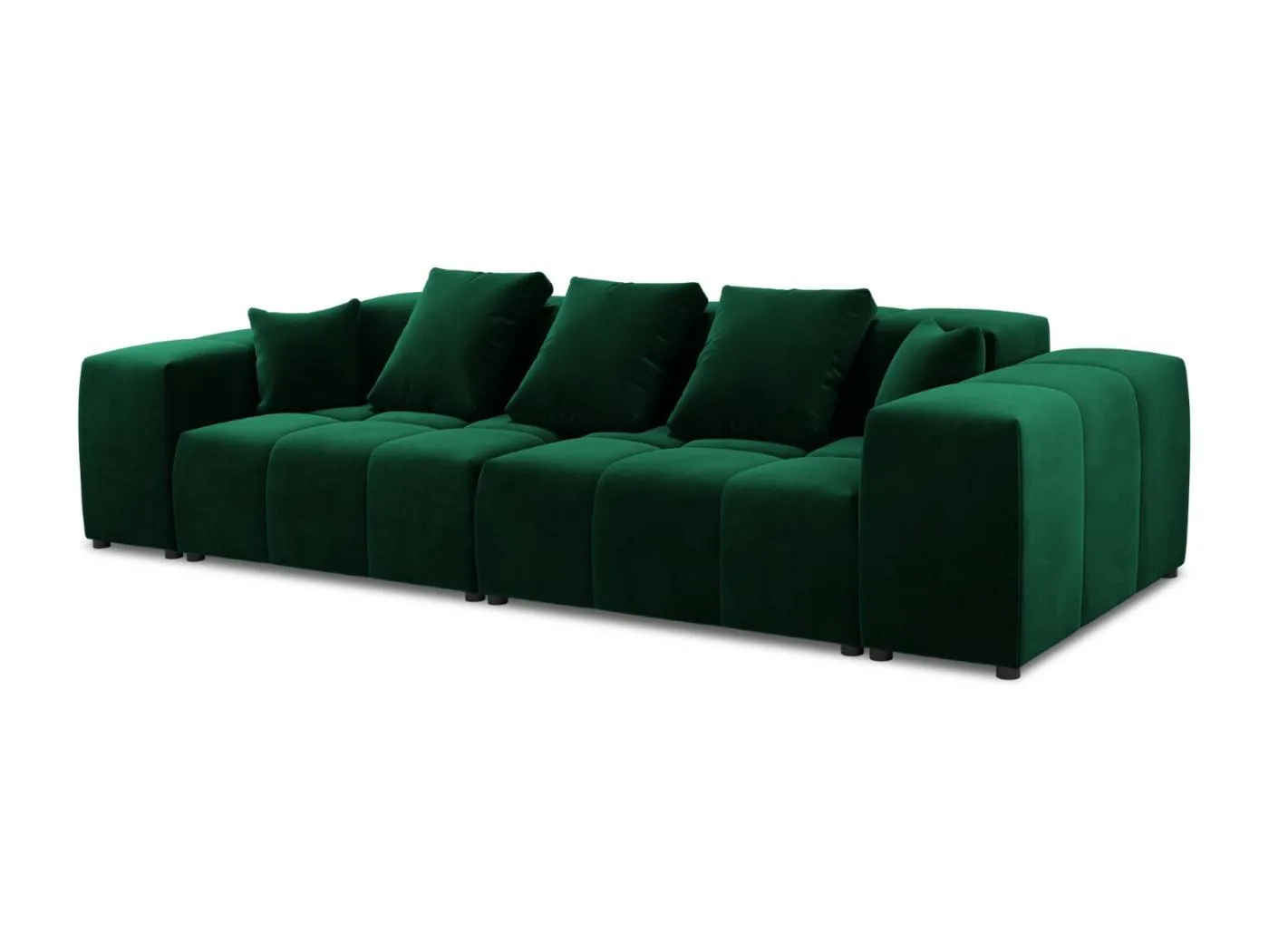 Cosmopolitan Design - 3-Sitzer modulares Sofa "Rome" aus Samt flaschengrün - 320x120x75cm