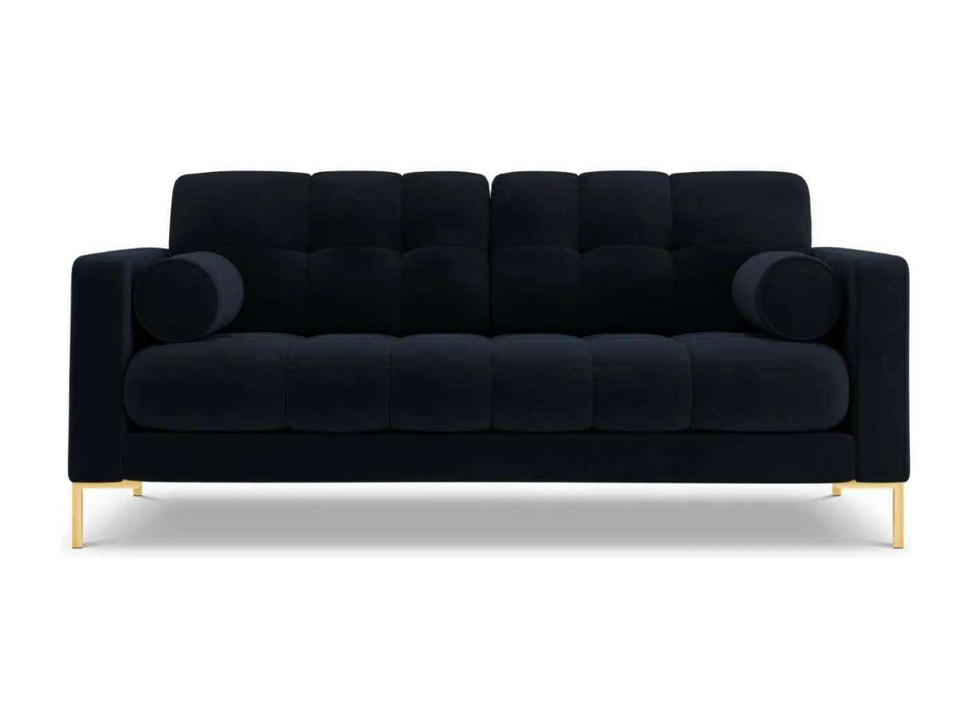 Cosmopolitan Design - 2-Sitzer Sofa "Bali" aus Samt dunkelblau - 152x92x75cm