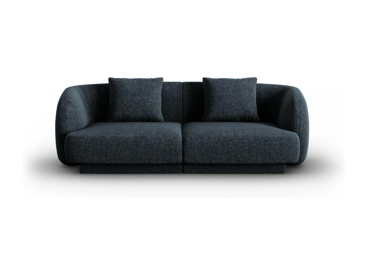 Cosmopolitan Design - 2-Sitzer Sofa "Tulum" aus Chenille-Stoff königsblau - 180x90x70cm