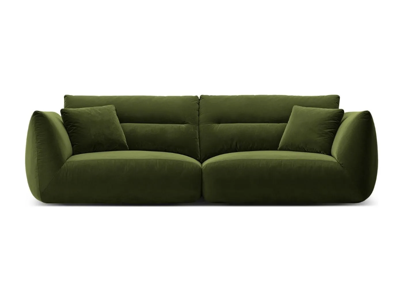 CXL by Christian Lacroix - 4-Sitzer modulares Sofa "Maurie" aus Samt armeegrün - 264x107x90cm