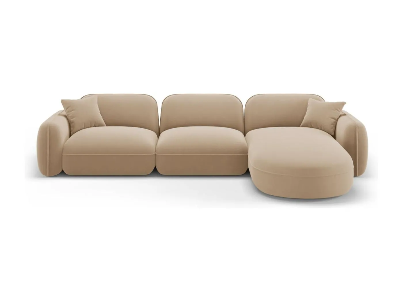 CXL by Christian Lacroix - 4-Sitzer modulares Ecksofa rechts "Lucien" Sitzer aus Samt sand - 320x165x70cm
