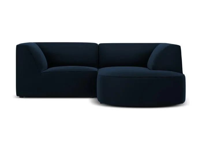 CXL by Christian Lacroix - 3-Sitzer Ecksofa rechts "Charles" Sitzer aus Samt dunkelblau - 186x180x69cm