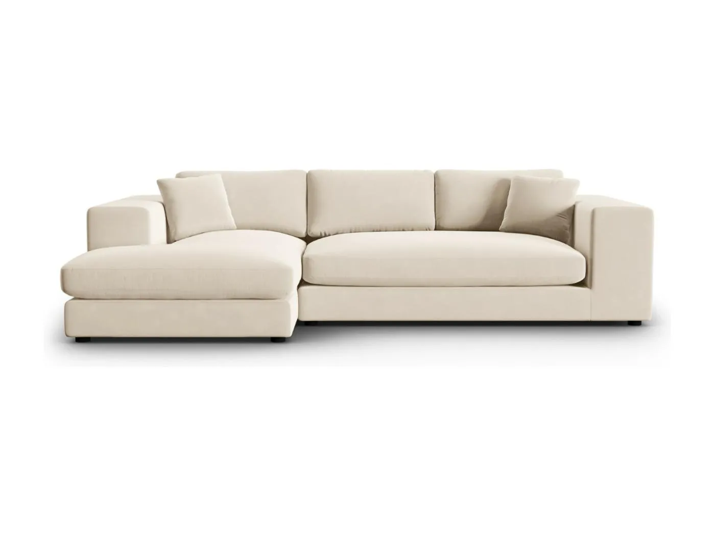 CXL by Christian Lacroix - 5-Sitzer Ecksofa links "Tendance" Sitzer aus Samt beige - 282x174x72cm