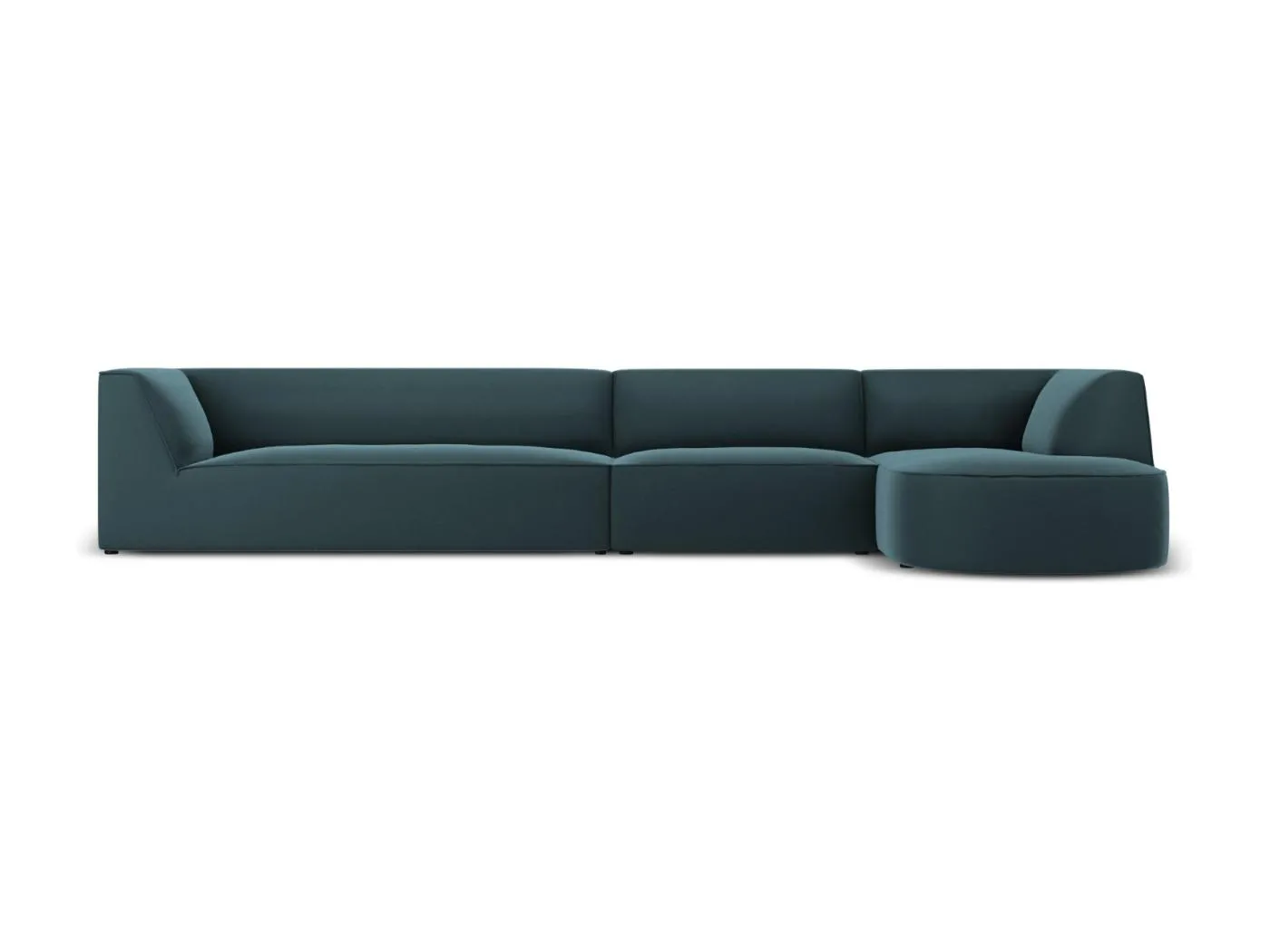 CXL by Christian Lacroix - 5-Sitzer Ecksofa rechts "Charles" Sitzer aus Samt blau - 366x180x69cm