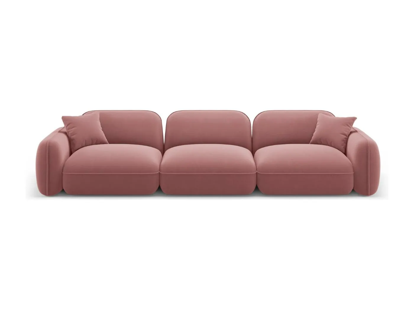 CXL by Christian Lacroix - 4-Sitzer modulares Sofa "Lucien" Sitzer aus Samt lachs - 320x90x70cm