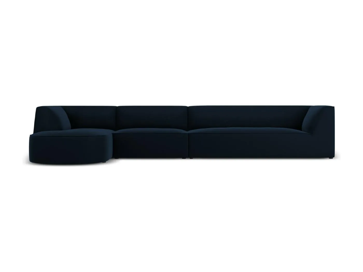 CXL by Christian Lacroix - 5-Sitzer Ecksofa links "Charles" Sitzer aus Samt dunkelblau - 366x180x69cm