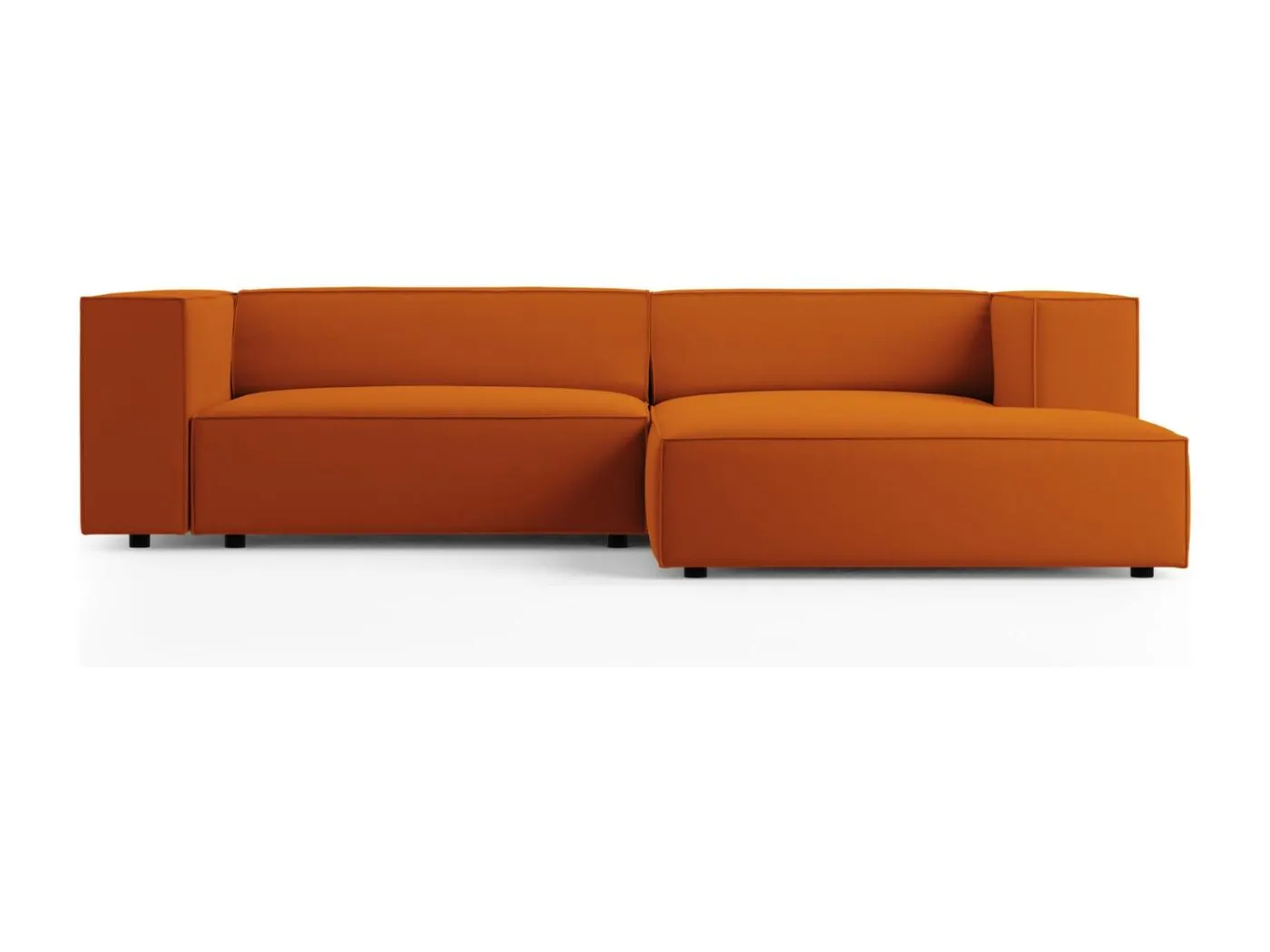 Cosmopolitan Design - 3-Sitzer Ecksofa rechts "Arendal" aus Samt terrakotta - 224x166x70cm