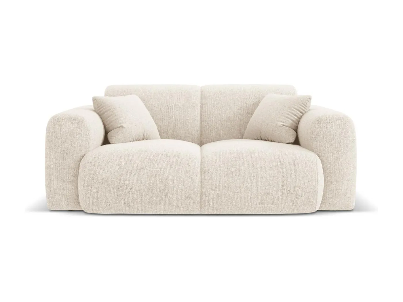 Cosmopolitan Design - 2-Sitzer Sofa "Nolio" aus Chenille-Stoff leichtes beige - 170x95x72cm