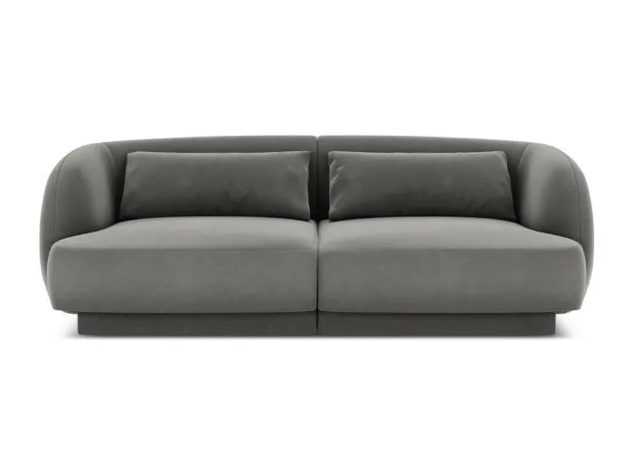 Cosmopolitan Design - 2-Sitzer Sofa "Tulum" aus Samt hellgrau - 180x90x70cm