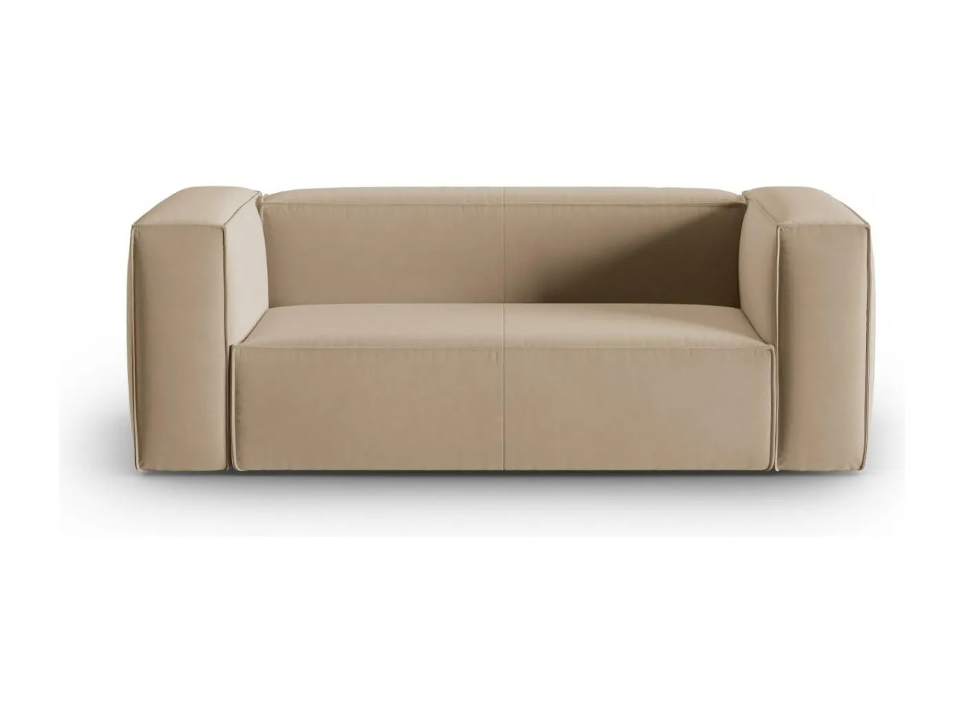 Cosmopolitan Design - 2-Sitzer Sofa "Mackay" aus Samt sandfarben - 150x94x73cm