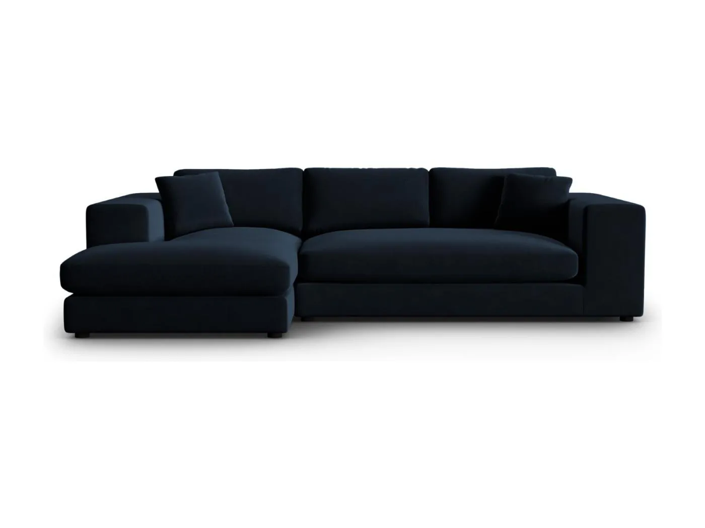 CXL by Christian Lacroix - 5-Sitzer Ecksofa links "Tendance" Sitzer aus Samt dunkelblau - 282x174x72cm