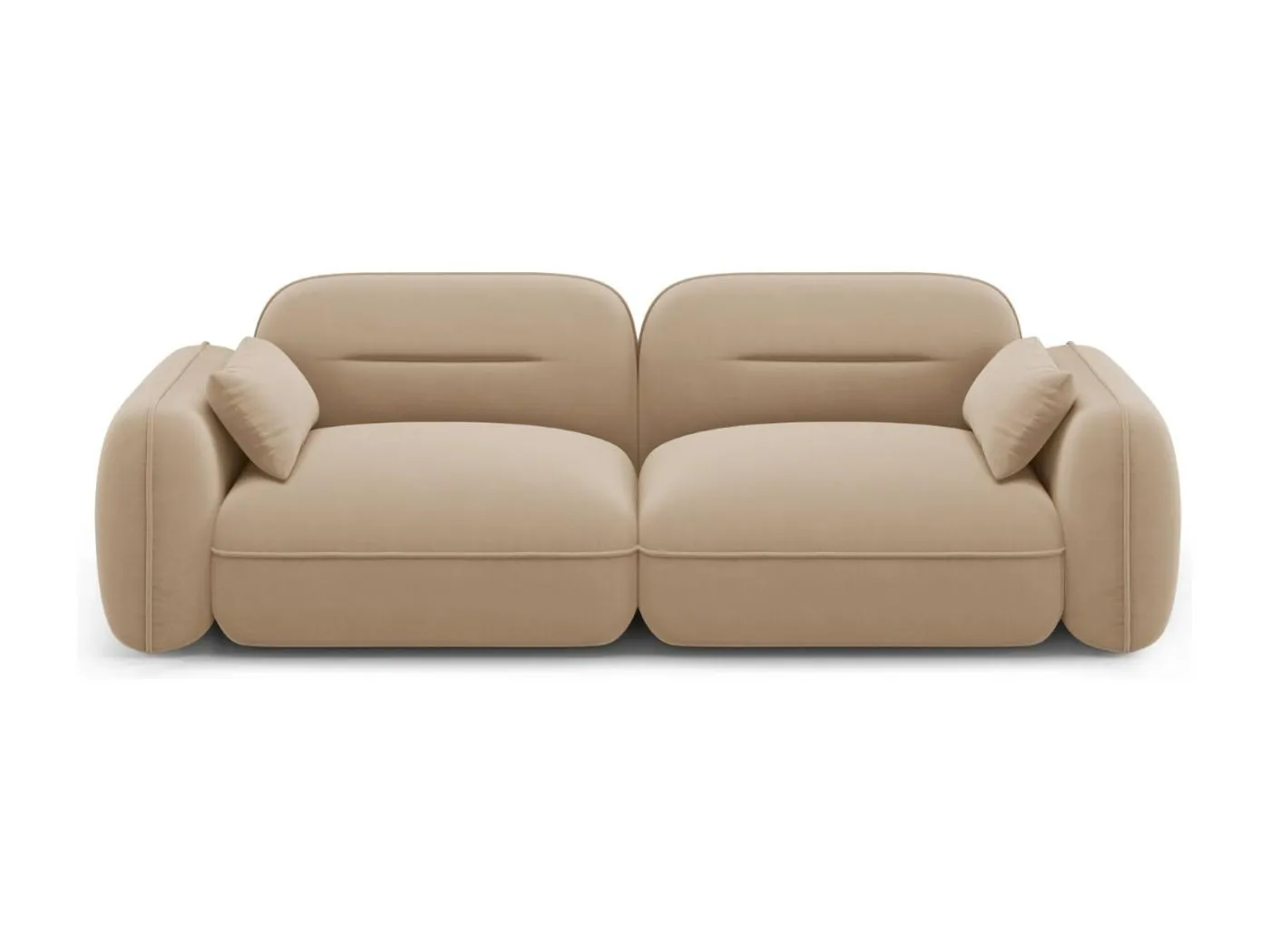 Cosmopolitan Design - 3-Sitzer modulares Sofa "Sydney" aus Samt sandfarben - 230x90x70cm