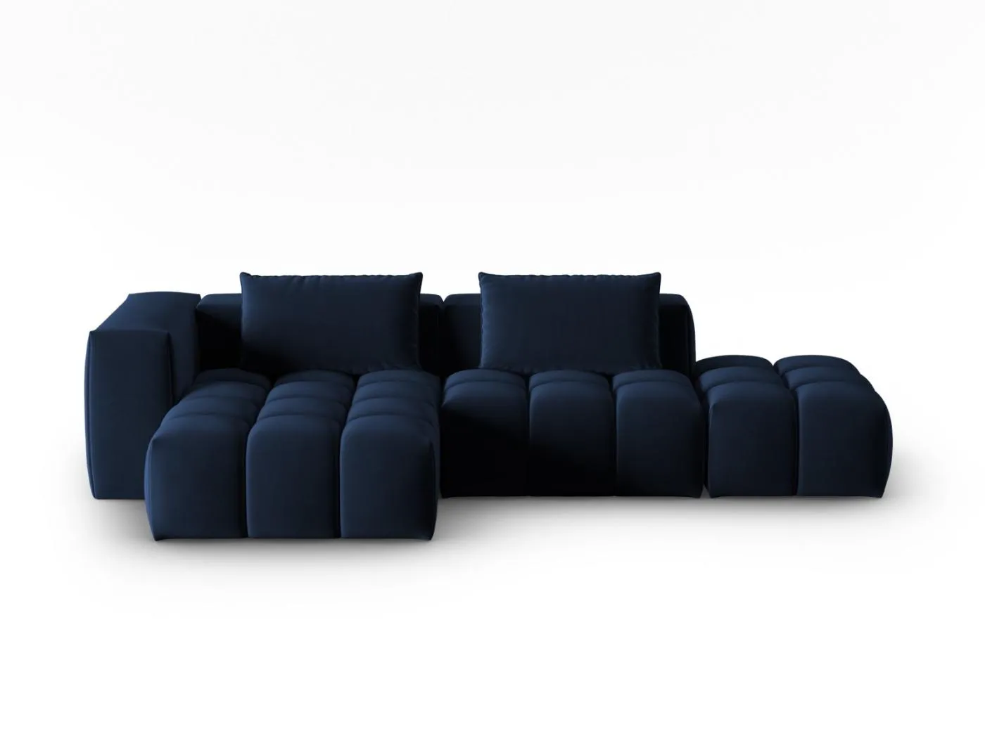 CXL by Christian Lacroix - 4-Sitzer modulares Ecksofa links "Lorella" Sitzer aus Samt königsblau - 265x145x70cm