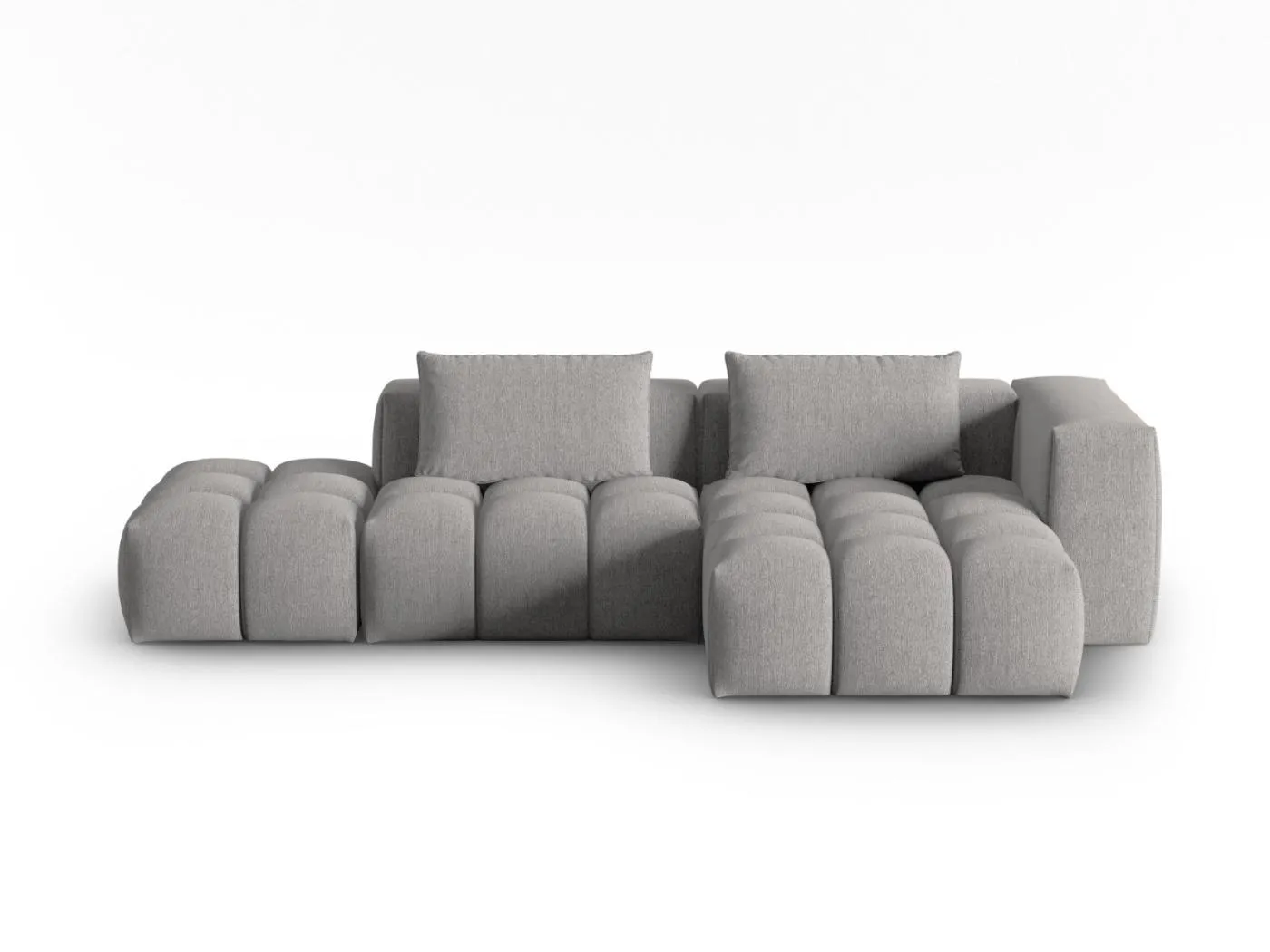 CXL by Christian Lacroix - 4-Sitzer modulares Ecksofa rechts "Lorella" Sitzer aus strukturiertem Stoff dunkelbeige - 265x145x70cm