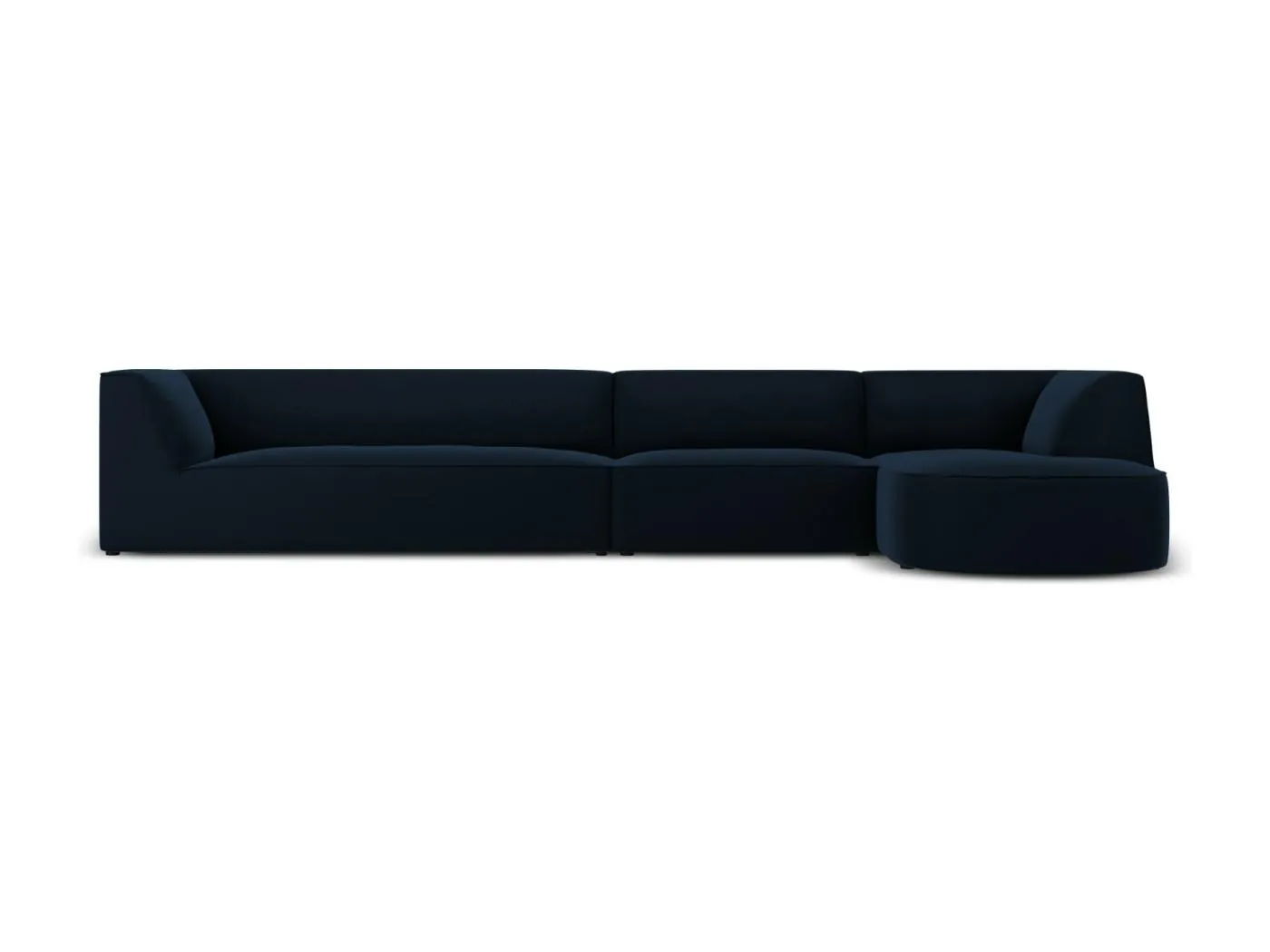 CXL by Christian Lacroix - 5-Sitzer Ecksofa rechts "Charles" Sitzer aus Samt dunkelblau - 366x180x69cm