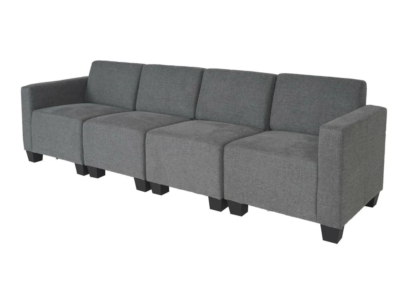 Modular 4-Sitzer Sofa Couch Moncalieri, Grau