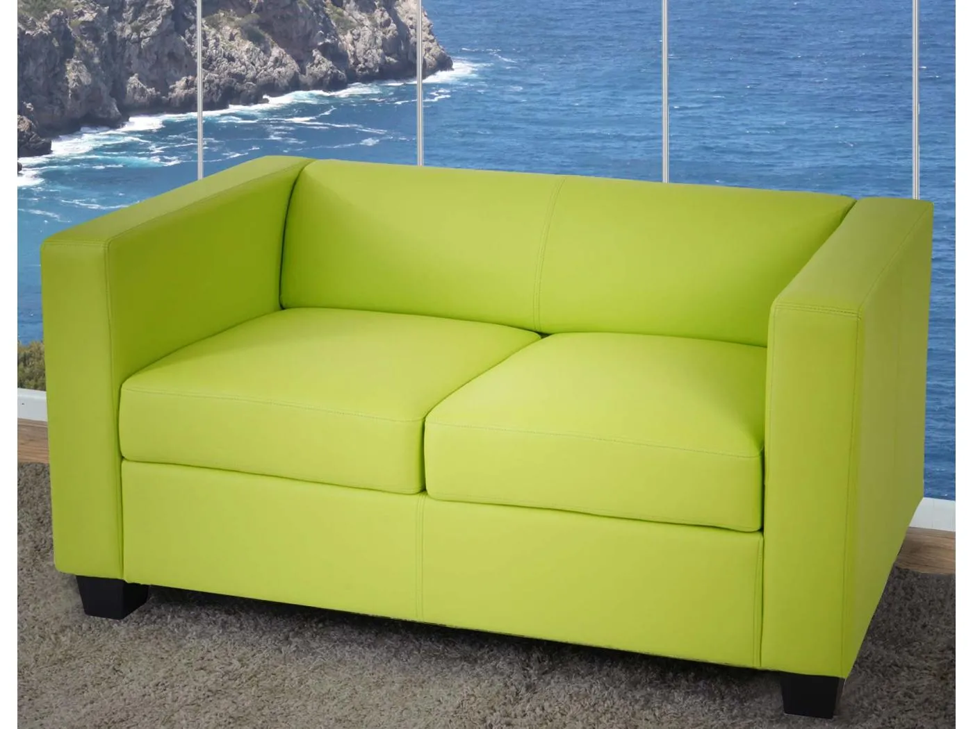 2er Sofa Lille, Kunstleder, hellgrün