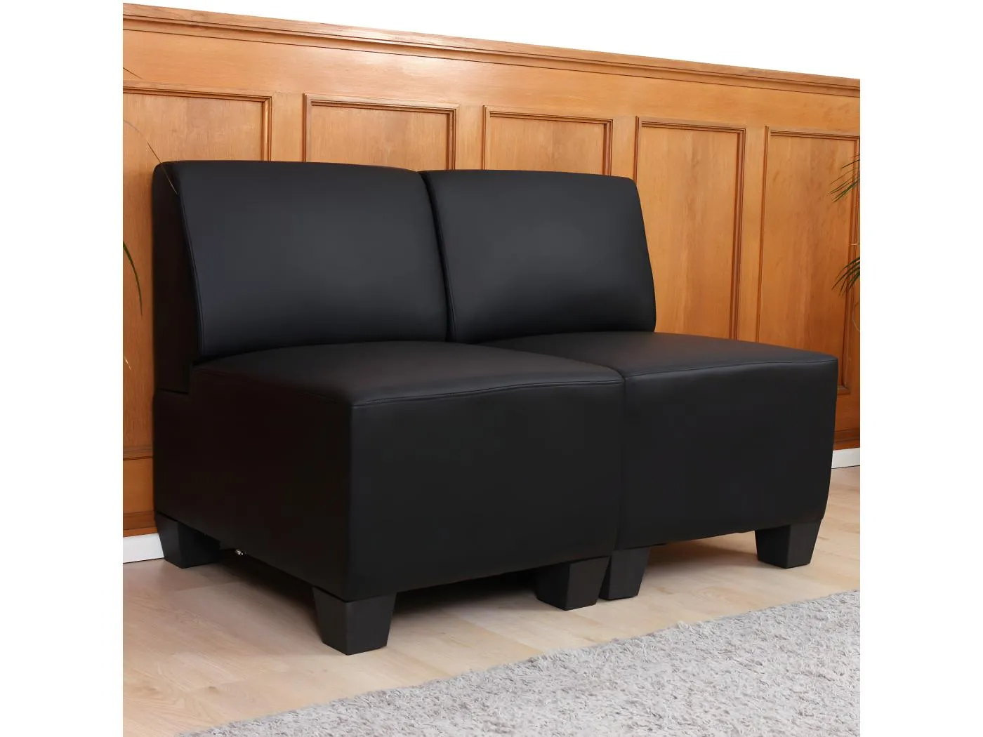 2-Sitzer Moncalieri, Schwarz, ohne Armlehnen