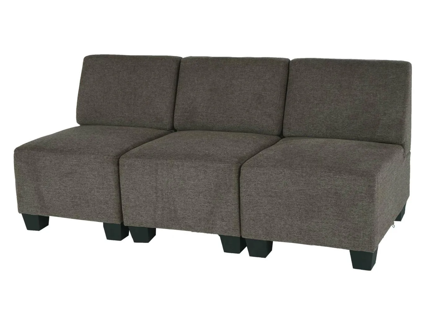 Modular 3-Sitzer Sofa Moncalieri, Braun, ohne Armlehnen