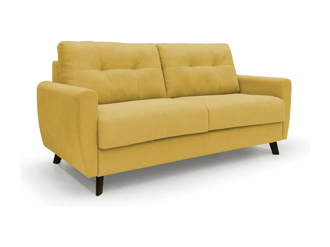 Callisto Schlafsofa aus weichem, wasserfestem Stoff T02 188 cm (mat. 140x197) gelb