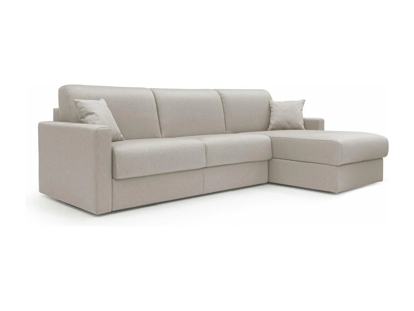 Chris 5-Sitzer-Ecksofa aus wasserfestem Stoff T13 288 cm rechts (mat. 160x197) creme