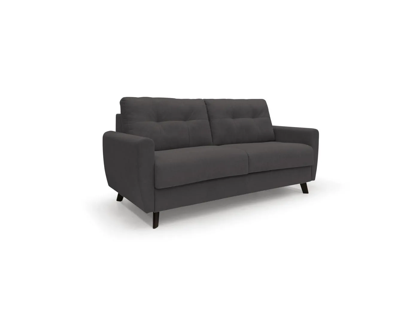 Callisto Schlafsofa aus weichem, wasserfestem Stoff T02 168 cm (mat. 120x197) schwarz