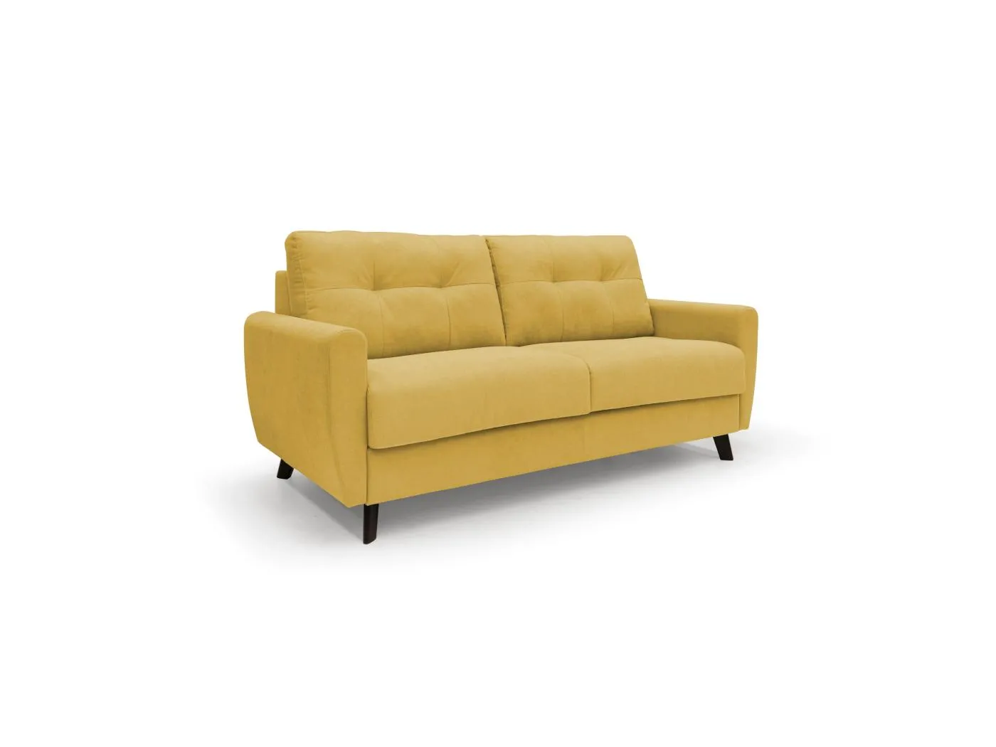 Callisto Schlafsofa aus weichem, wasserfestem Stoff T02 168 cm (mat. 140x197) gelb