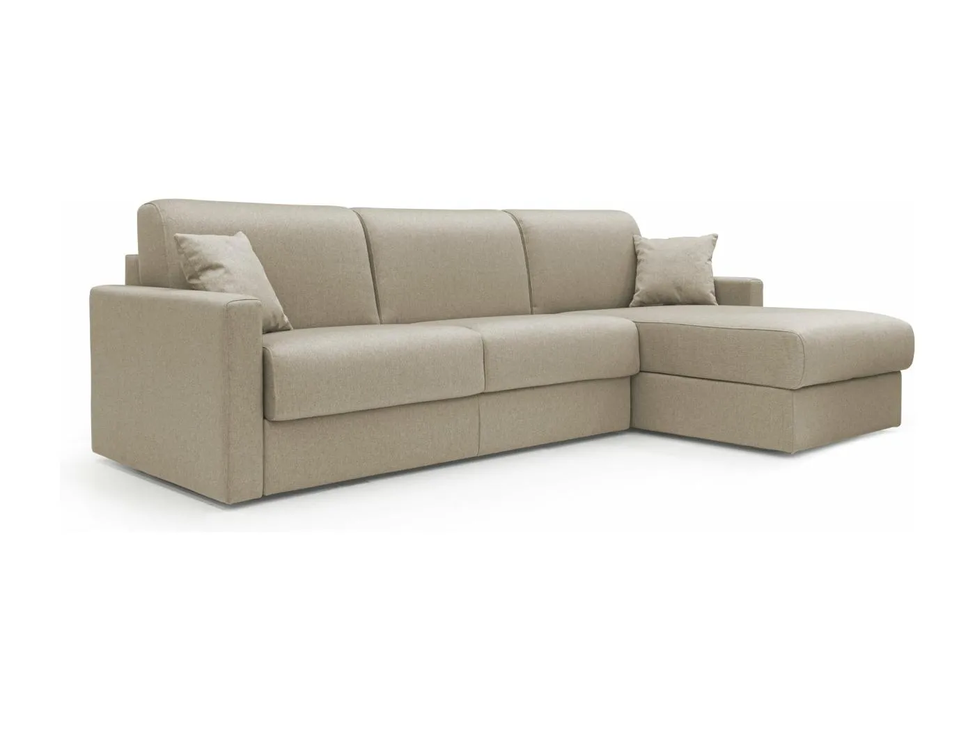 Chris 5-Sitzer-Ecksofa aus wasserfestem Stoff T13 268 cm rechts (mat. 140x197) beige