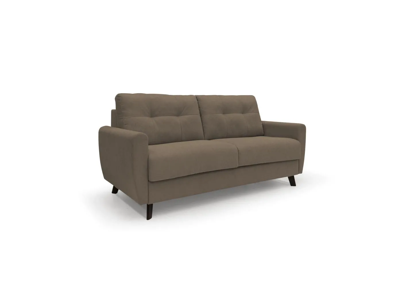 Callisto Schlafsofa aus weichem, wasserfestem Stoff T02 168 cm (mat. 120x197) braun