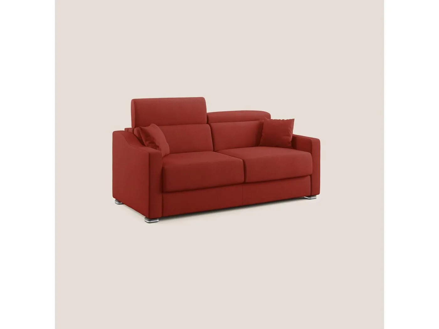 Amber Schlafsofa aus schmutzabweisendem Stoff T05 191 cm (mat. 140x197)  rot