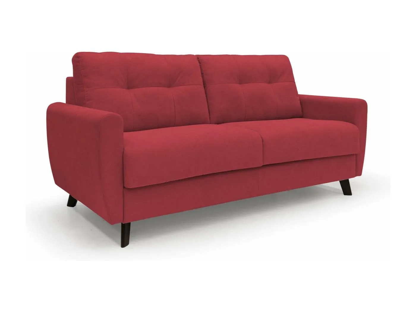 Callisto Schlafsofa aus weichem, wasserfestem Stoff T02 208 cm (mat. 160x197) rot
