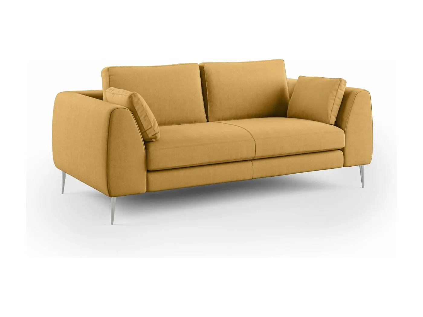 Plano modernes Sofa aus abwaschbarer technischer Mikrofaser T11 196 cm gelb