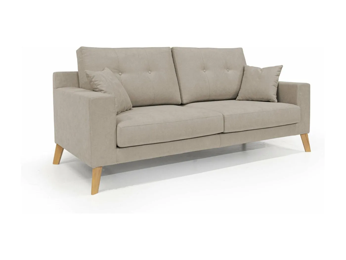 Danish modernes Sofa aus weichem, wasserfestem Stoff T02 206 cm beige