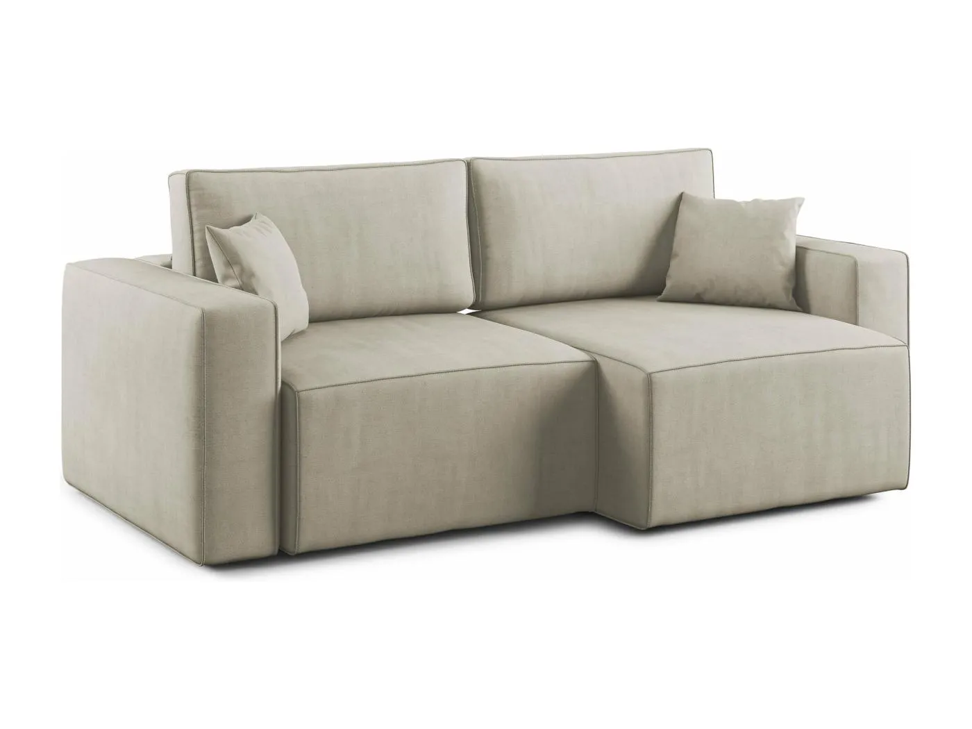 Morfeo Sofa mit ausziehbaren Sitzen aus weichem wasserfestem Stoff T02 215 cm creme