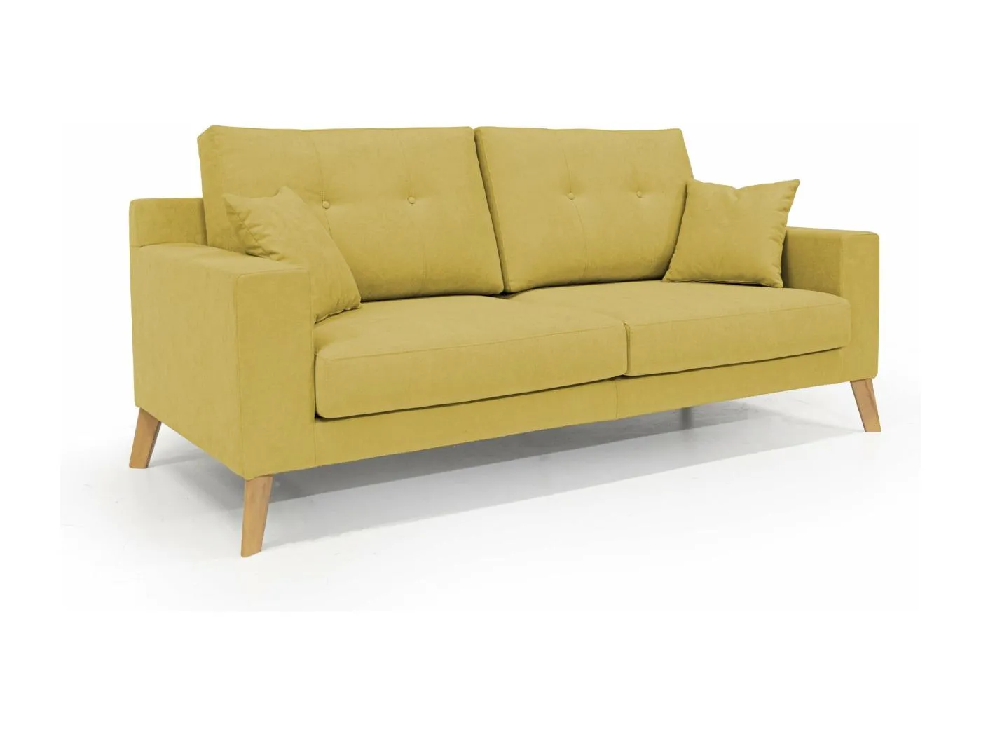 Danish modernes Sofa aus weichem, wasserfestem Stoff T02 166 cm gelb