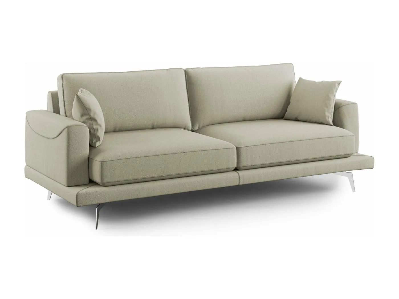 Dorian modernes Sofa aus weichem, schmutzabweisendem Stoff T05 178 cm creme