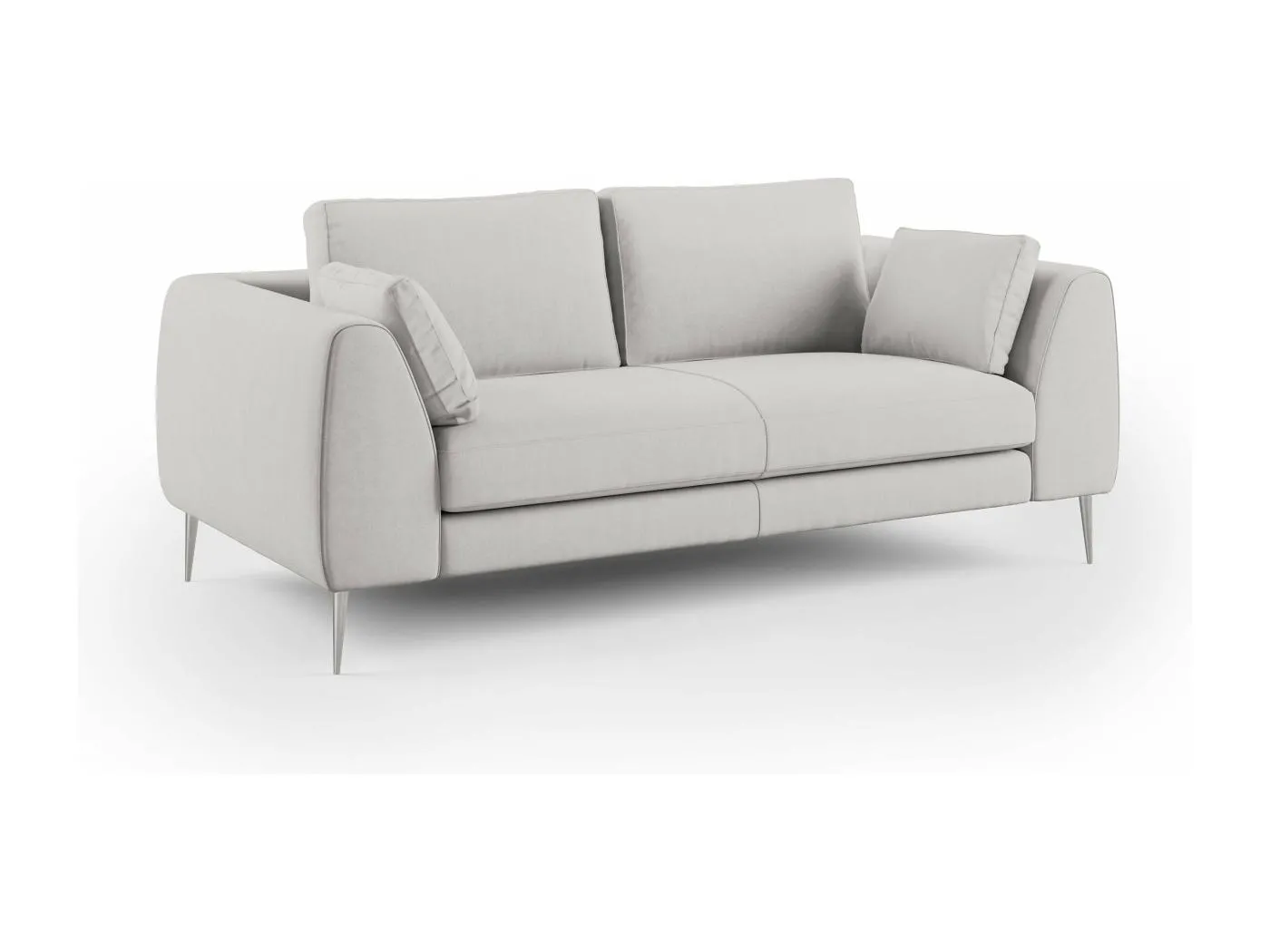 Plano modernes Sofa aus abwaschbarer technischer Mikrofaser T11 216 cm hellgrau