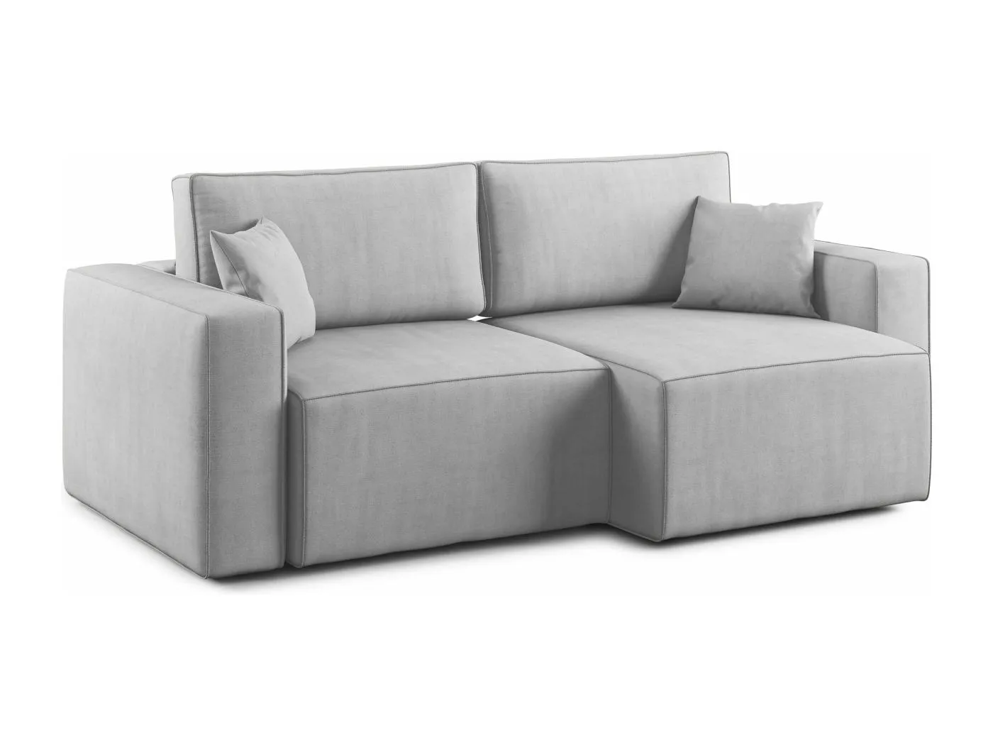 Morfeo Sofa mit ausziehbaren Sitzen aus weichem wasserfestem Stoff T02 180 cm hellgrau