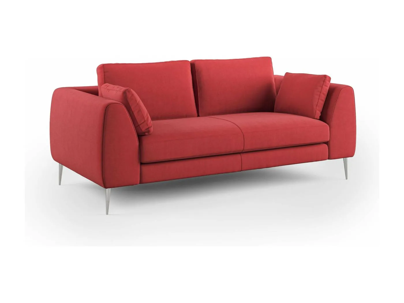 Plano modernes Sofa aus abwaschbarer technischer Mikrofaser T11 196 cm rot